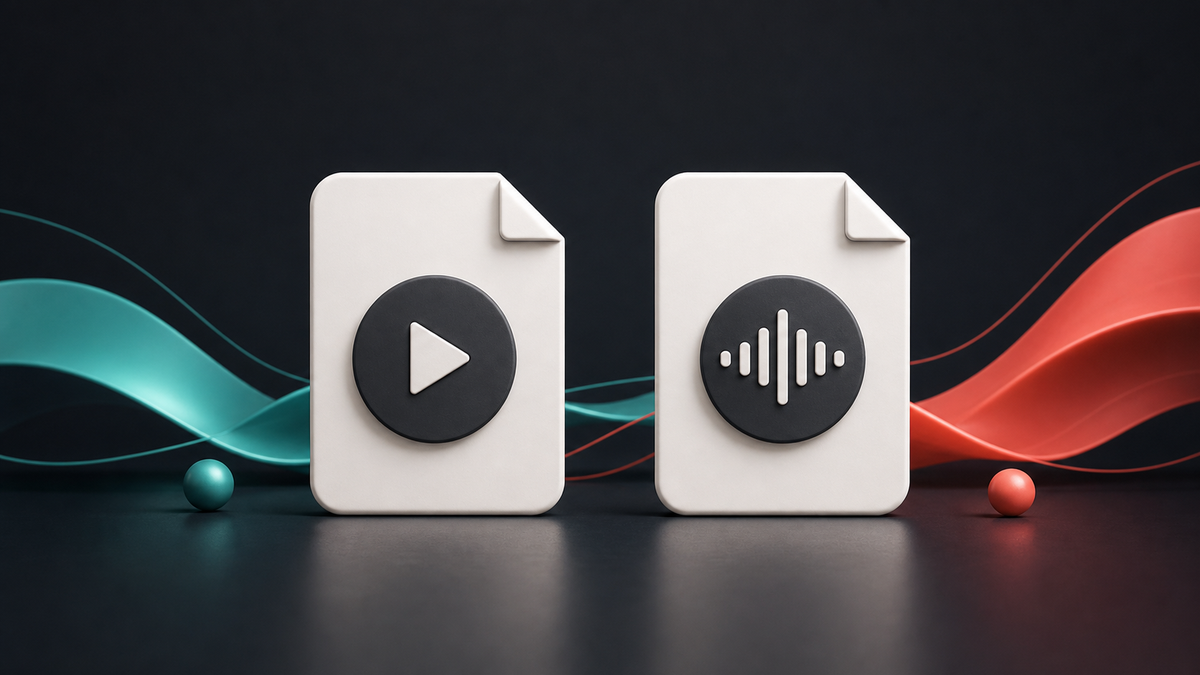 TikTok MP4 versus MP3 format comparison illustration